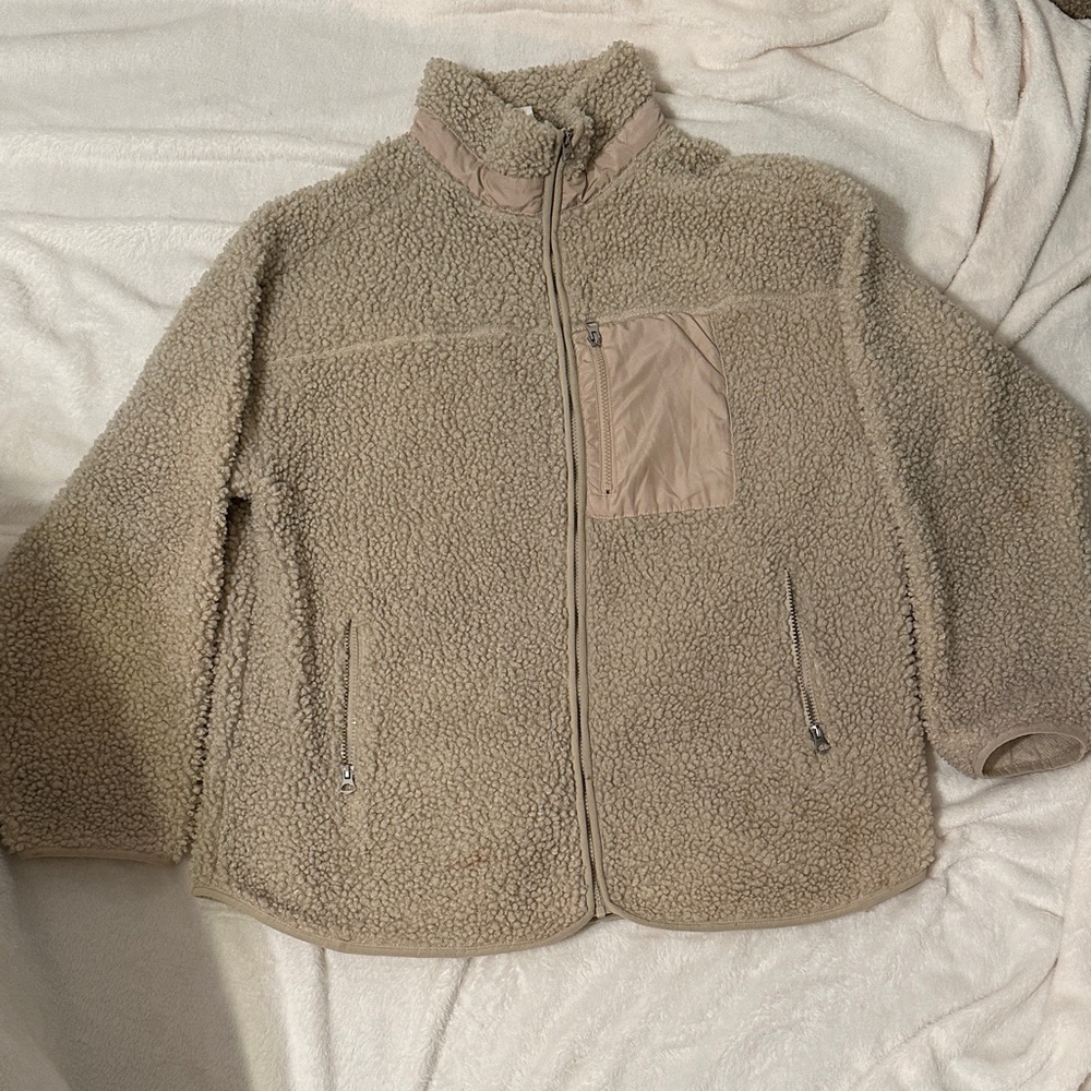 H&M Teddy Jacket in Beige